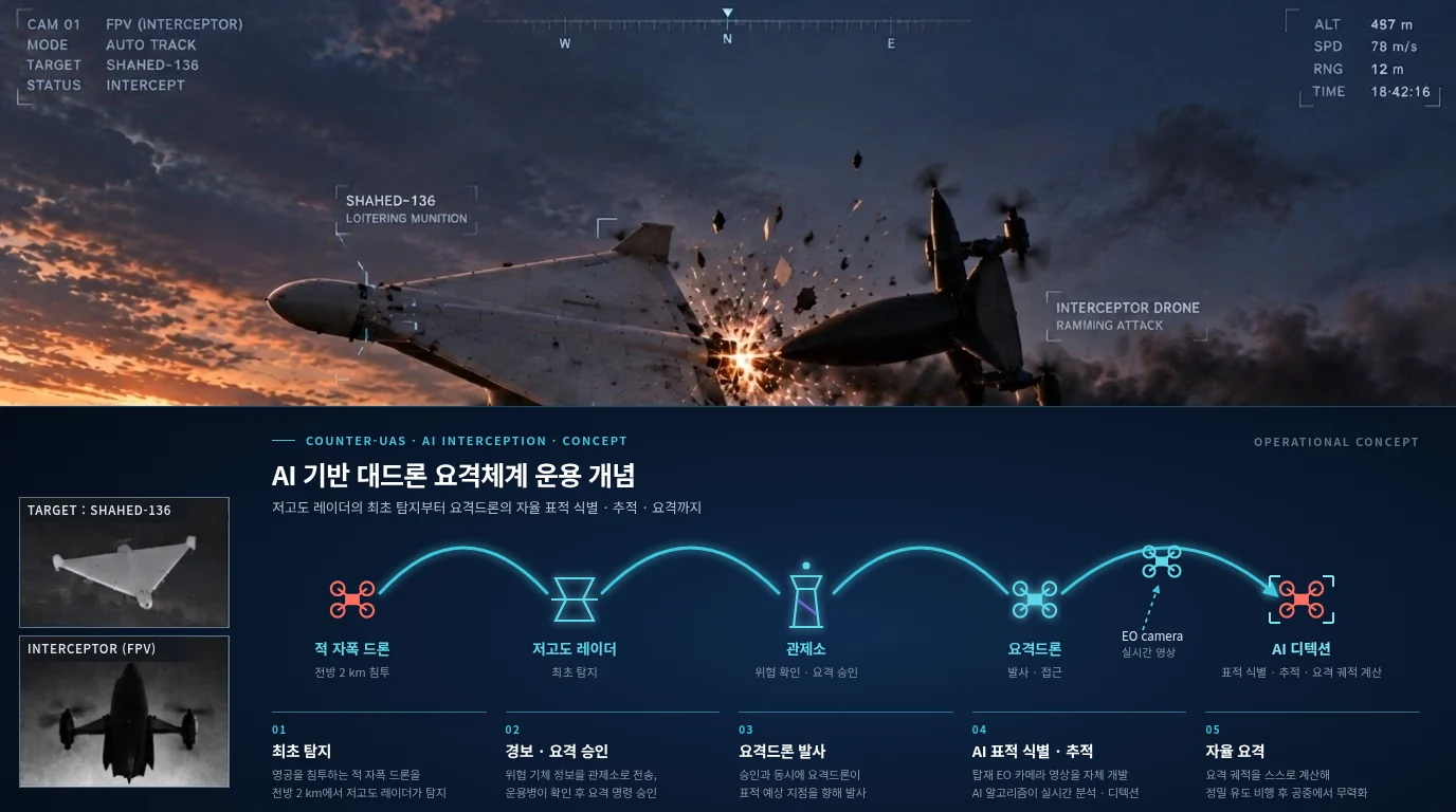 Operating concept of the AI-based counter-drone interception system